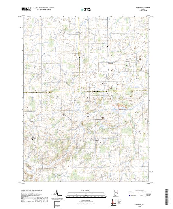 Domestic, IN — USGS 7.5-minute topo (2022)