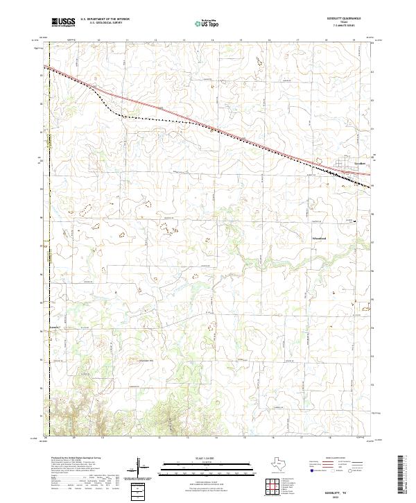 Goodlett, TX — USGS 7.5-minute topo (2022)