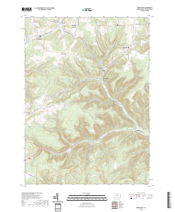 Brookland, PA — USGS 7.5-minute topo (2023)