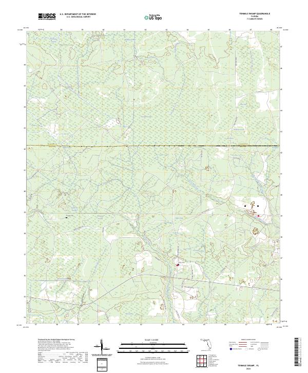 Tenmile Swamp, FL — USGS 7.5-minute topo (2024)