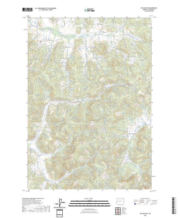 Fox Hollow, OR — USGS 7.5-minute topo (2023)