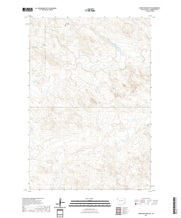 Sheep Pen Draw SW, SD — USGS 7.5-minute topo (2021)
