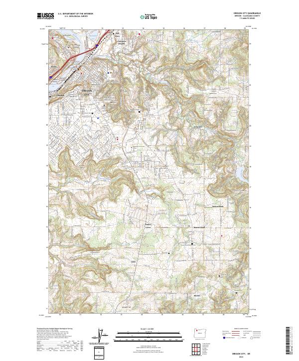 Oregon City, OR — USGS 7.5-minute topo (2024)