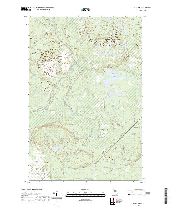Betsy Lake SW, MI — USGS 7.5-minute topo (2023)