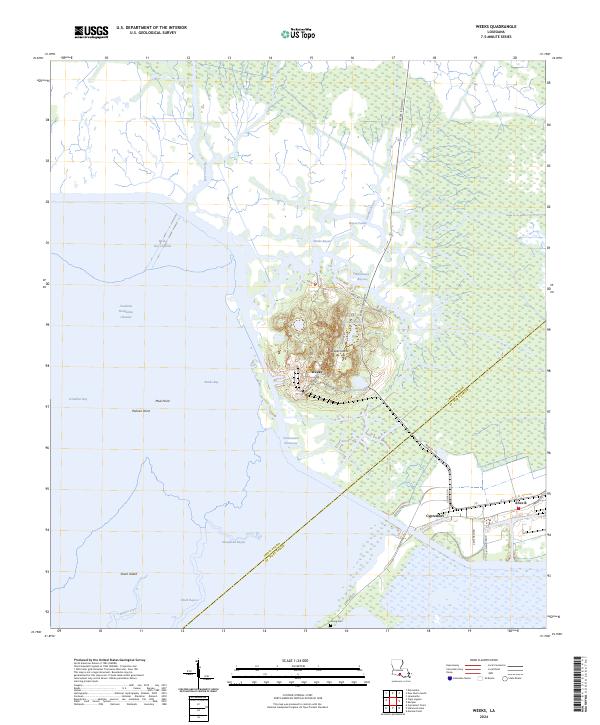 Weeks, LA — USGS 7.5-minute topo (2024)