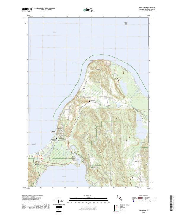 Glen Arbor, MI — USGS 7.5-minute topo (2023)