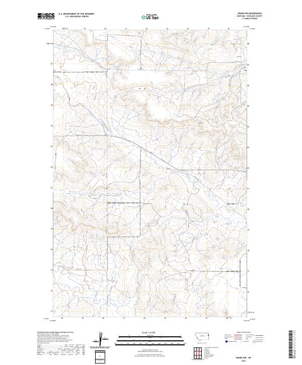 Crane NW, MT — USGS 7.5-minute topo (2024)
