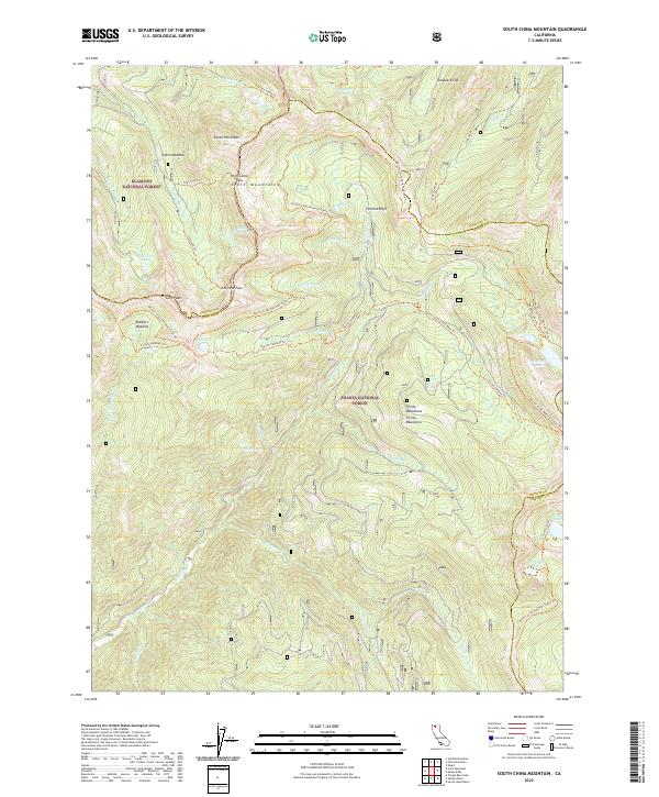 South China Mountain, CA — USGS 7.5-minute topo (2022)