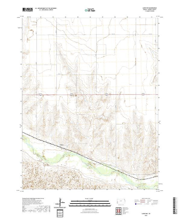 Lakin NW, KS — USGS 7.5-minute topo (2022)