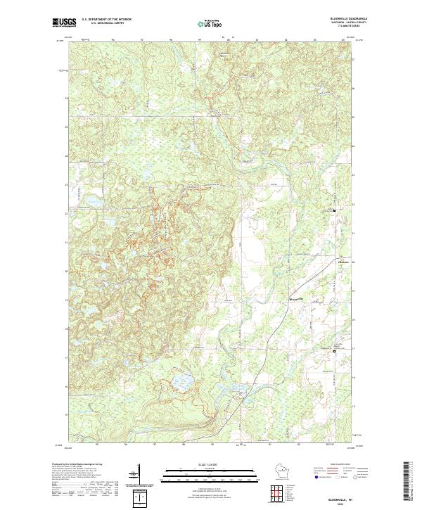 Bloomville, WI — USGS 7.5-minute topo (2022)