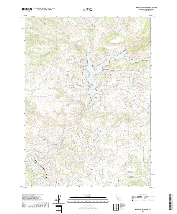 Iron Gate Reservoir, CA — USGS 7.5-minute topo (2021)