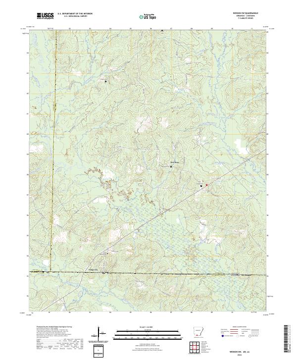 Wesson SW, AR-LA — USGS 7.5-minute topo (2024)