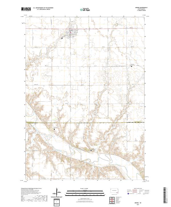 Menno, SD — USGS 7.5-minute topo (2021)
