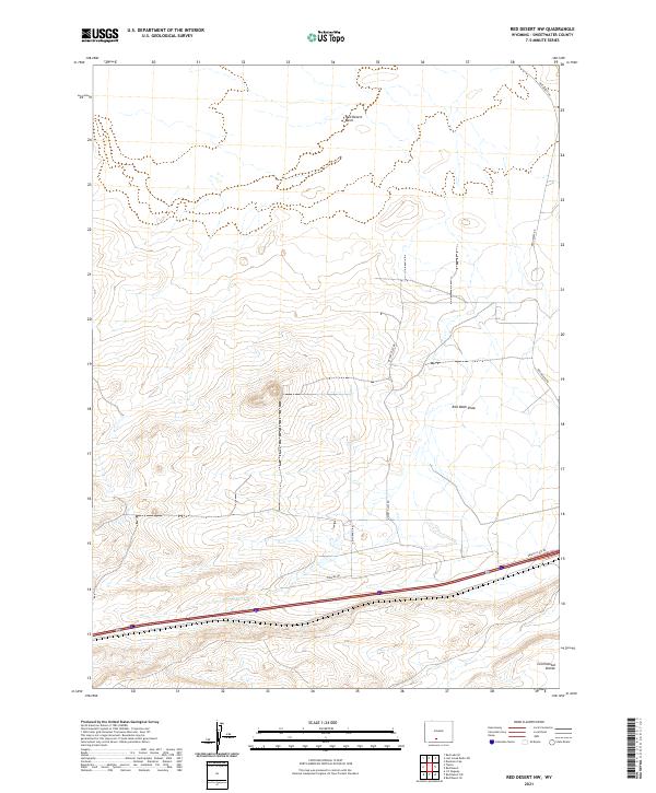 Red Desert NW, WY — USGS 7.5-minute topo (2021)