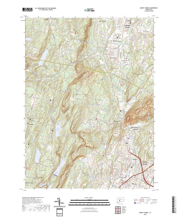 Mount Carmel, CT — USGS 7.5-minute topo (2024)