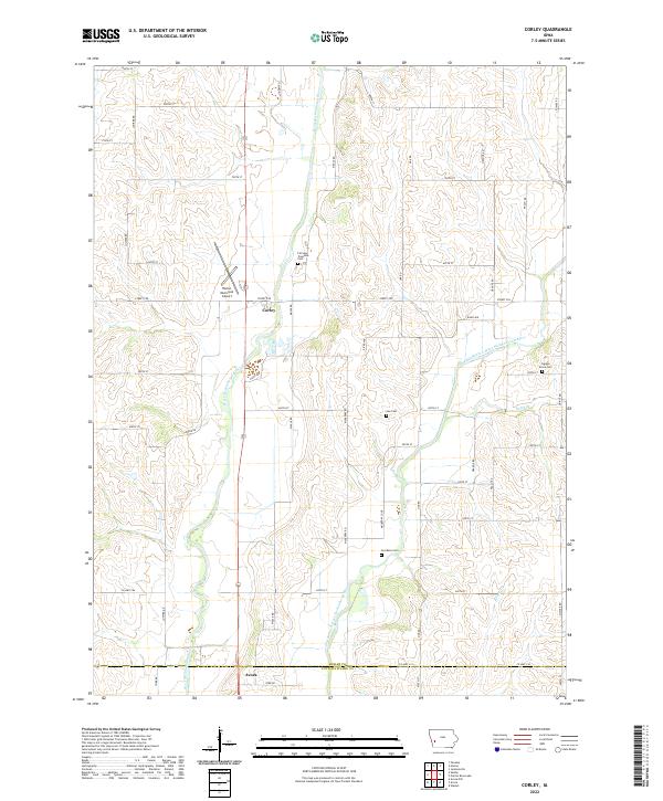Corley, IA — USGS 7.5-minute topo (2022)