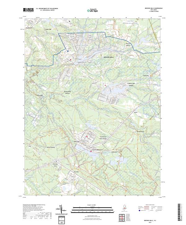 Browns Mills, NJ — USGS 7.5-minute topo (2023)