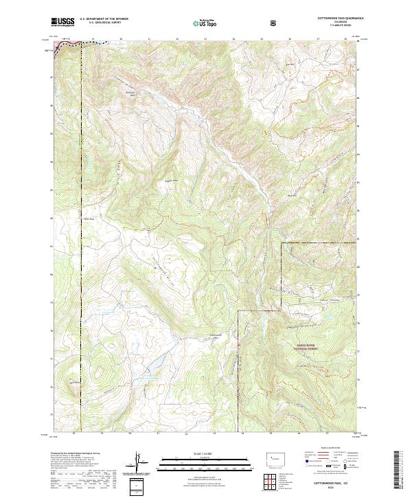 Cottonwood Pass, CO — USGS 7.5-minute topo (2022)