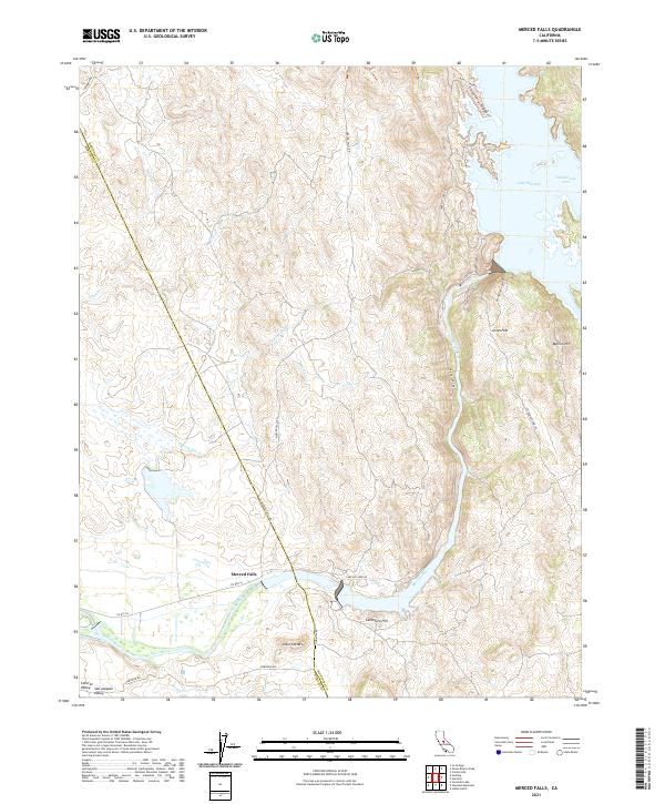 Merced Falls, CA — USGS 7.5-minute topo (2021)