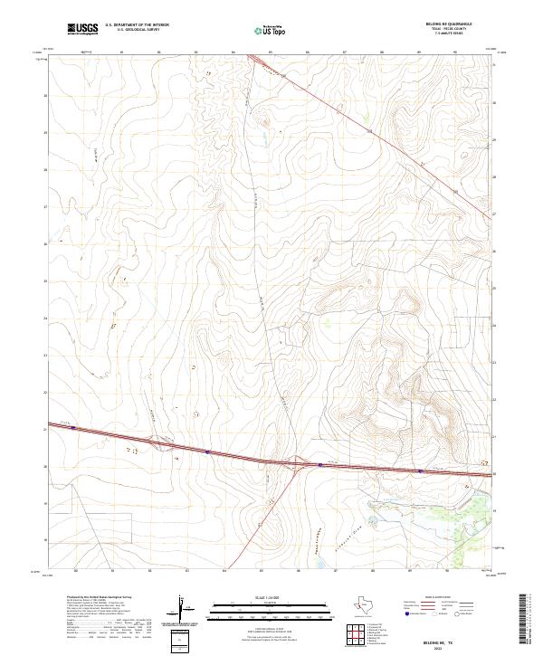 Belding NE, TX — USGS 7.5-minute topo (2022)