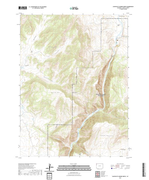 Canyon of Lodore North, CO — USGS 7.5-minute topo (2022)