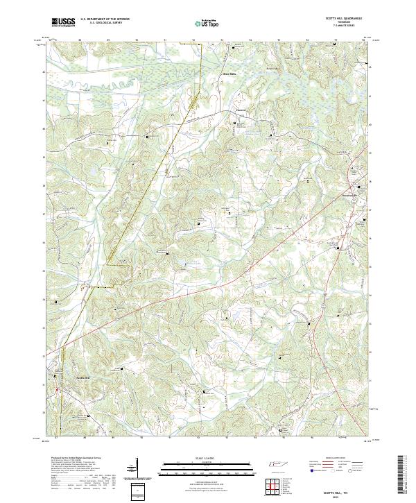 Scotts Hill, TN — USGS 7.5-minute topo (2022)
