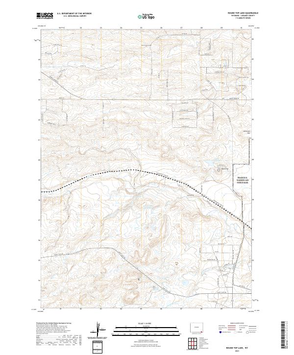 Round Top Lake, WY — USGS 7.5-minute topo (2021)