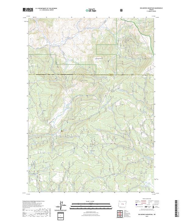 Big Mowich Mountain, OR — USGS 7.5-minute topo (2023)
