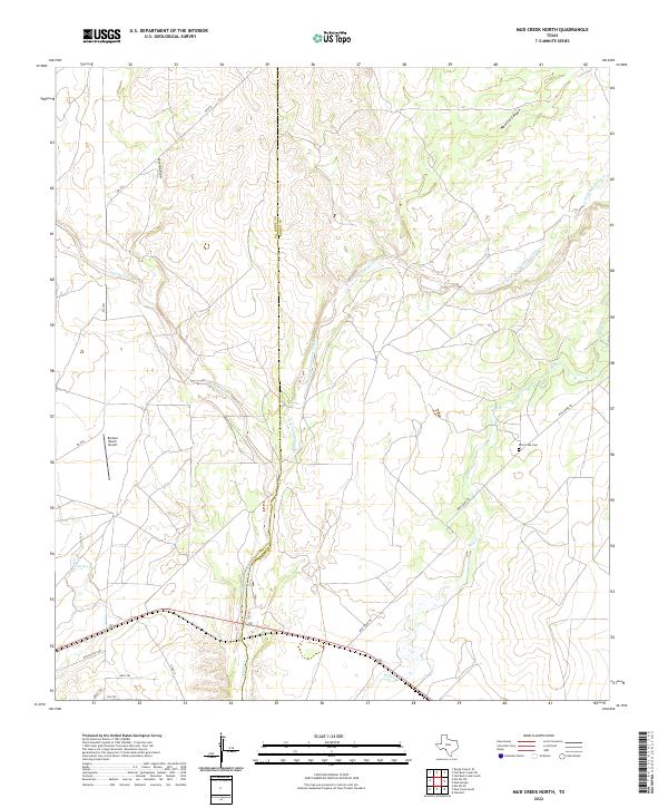 Mud Creek North, TX — USGS 7.5-minute topo (2022)