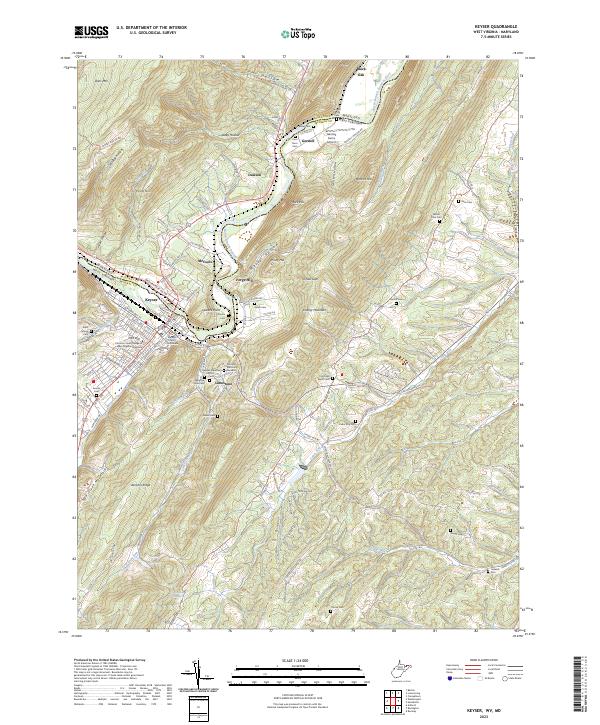Keyser, WV-MD — USGS 7.5-minute topo (2023)