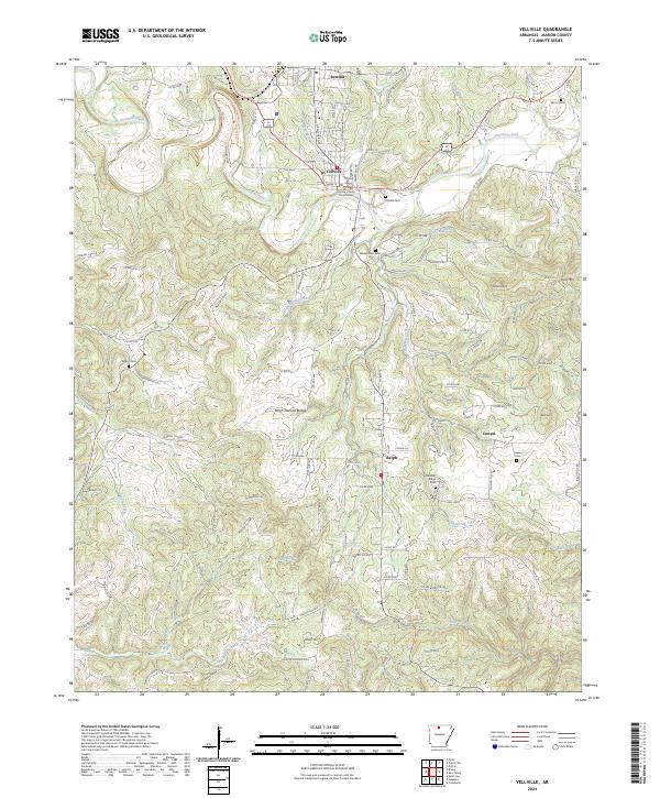 Yellville, AR — USGS 7.5-minute topo (2024)