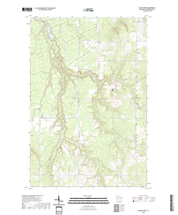 Blaine Creek, WI — USGS 7.5-minute topo (2022)