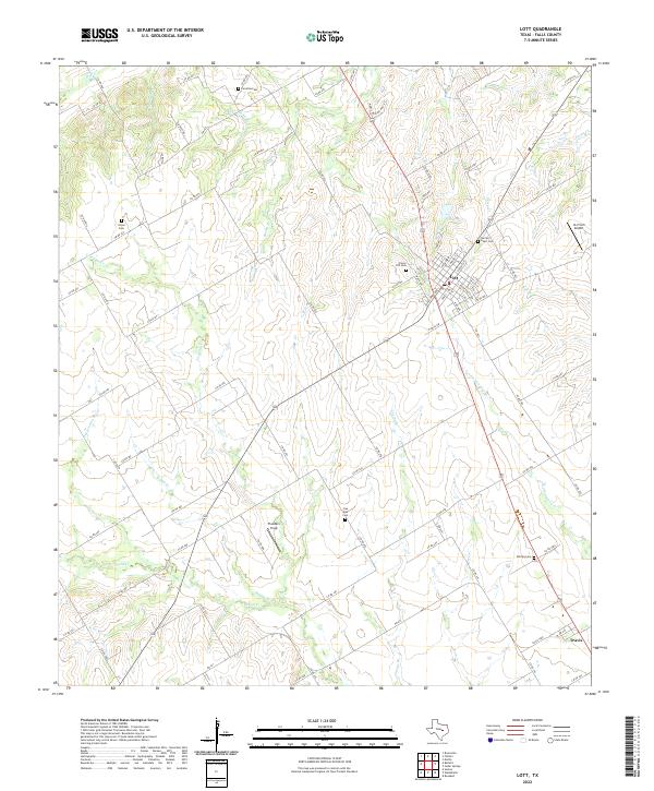 Lott, TX — USGS 7.5-minute topo (2022)