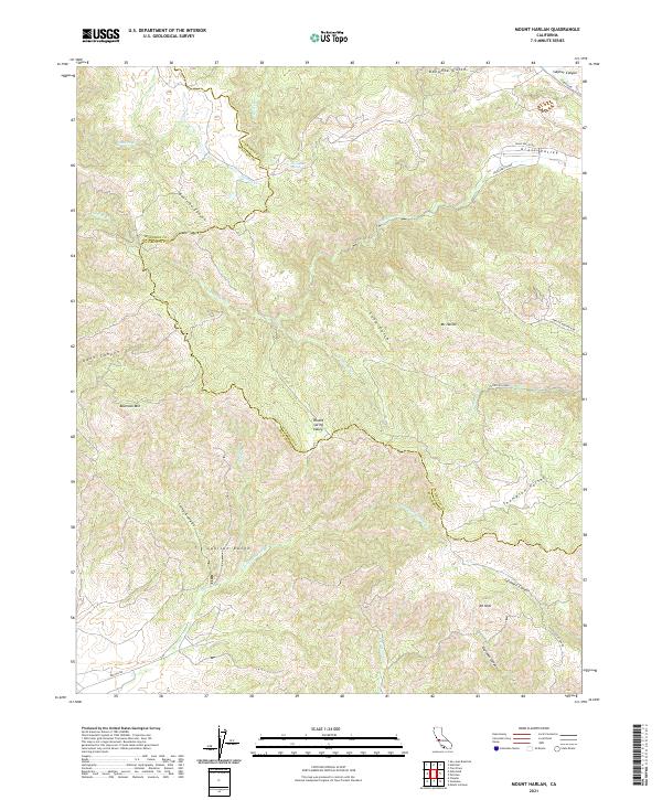 Mount Harlan, CA — USGS 7.5-minute topo (2021)