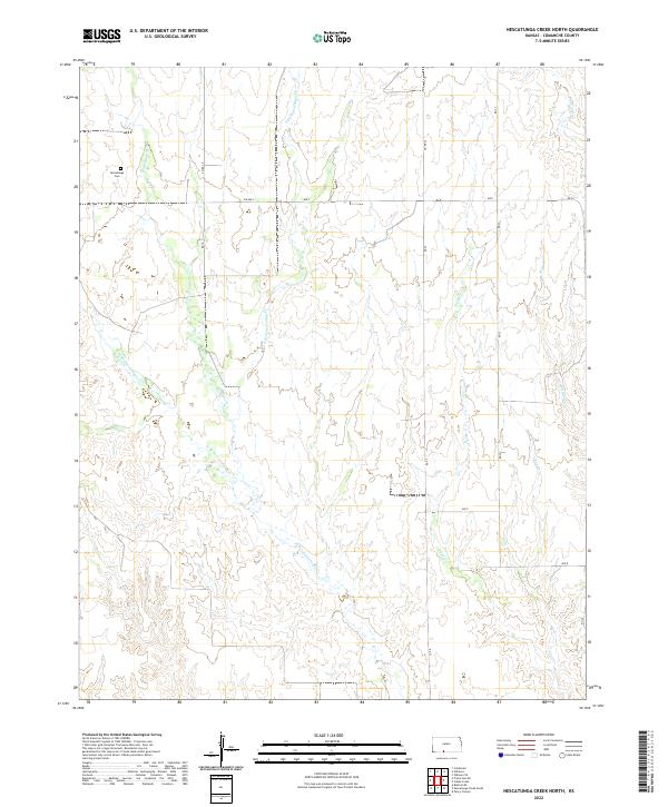 Nescatunga Creek North, KS — USGS 7.5-minute topo (2022)
