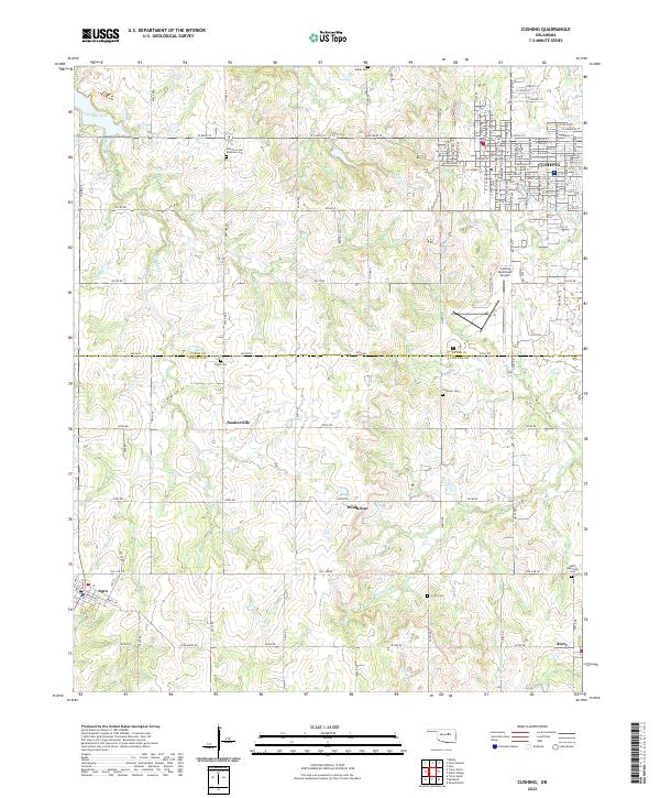 Cushing, OK — USGS 7.5-minute topo (2022)