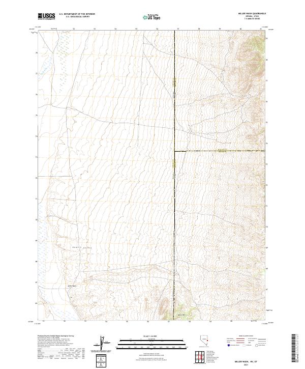 Miller Wash, NV-UT — USGS 7.5-minute topo (2021)