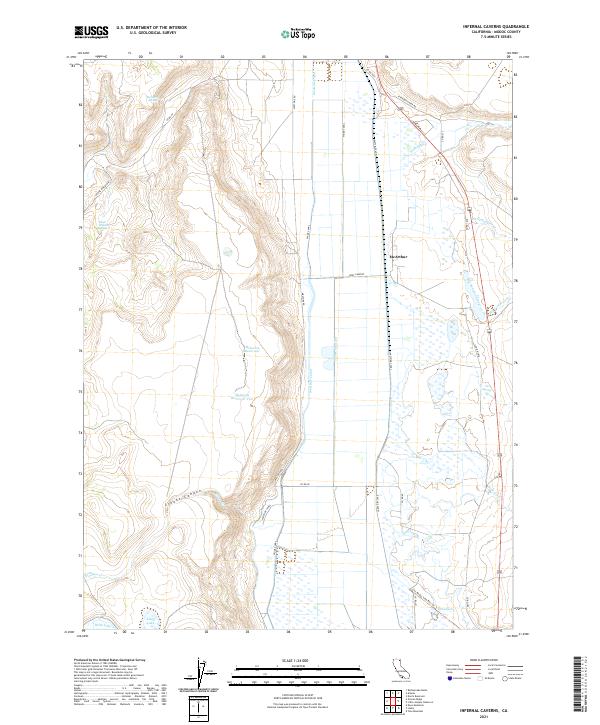 Infernal Caverns, CA — USGS 7.5-minute topo (2021)