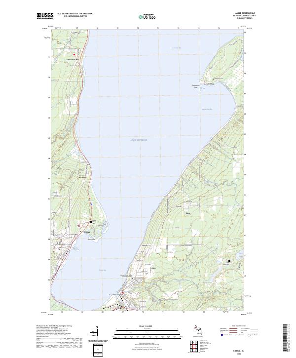 L'Anse, MI — USGS 7.5-minute topo (2023)