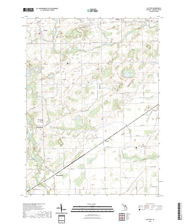 Clayton, MI — USGS 7.5-minute topo (2023)