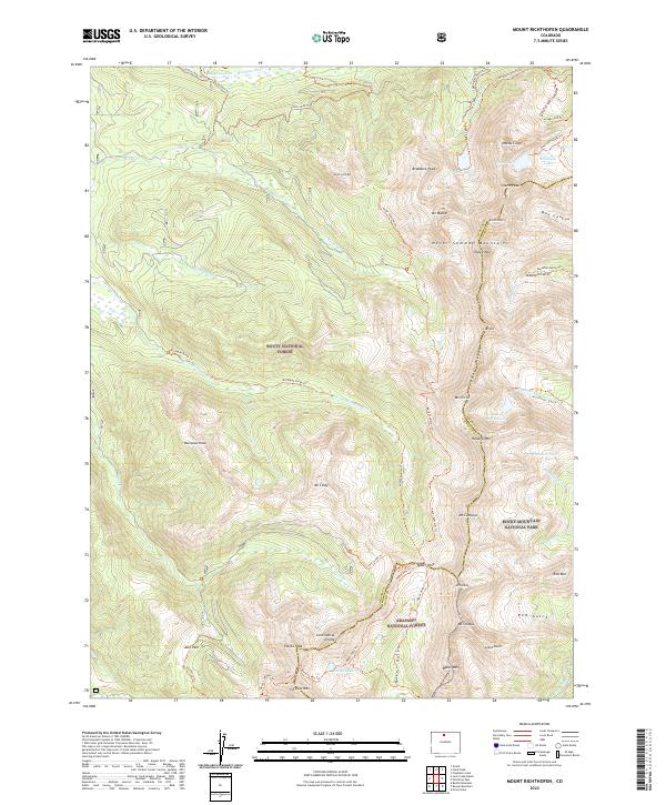 Mount Richthofen, CO — USGS 7.5-minute topo (2022)