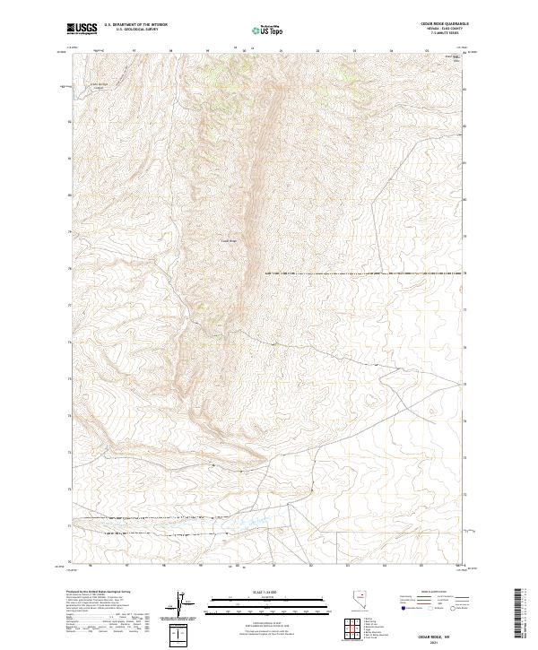 Cedar Ridge, NV — USGS 7.5-minute topo (2021)