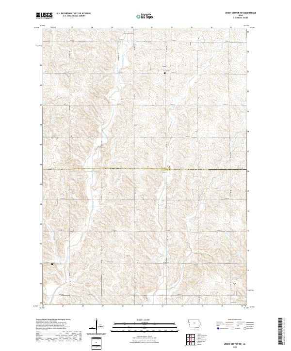 Union Center SW, IA — USGS 7.5-minute topo (2022)