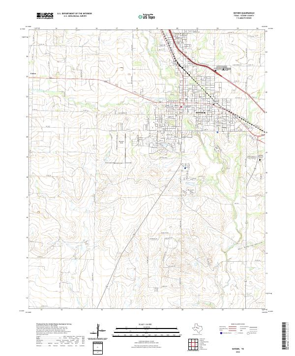 Snyder, TX — USGS 7.5-minute topo (2022)