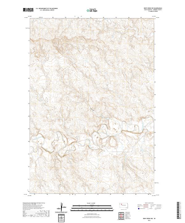 Deep Creek NW, SD — USGS 7.5-minute topo (2021)