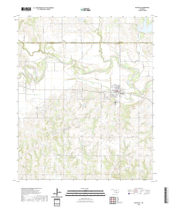 Maysville, OK — USGS 7.5-minute topo (2022)