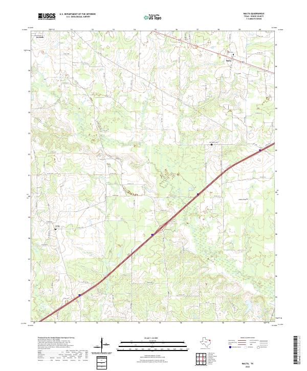 Malta, TX — USGS 7.5-minute topo (2022)