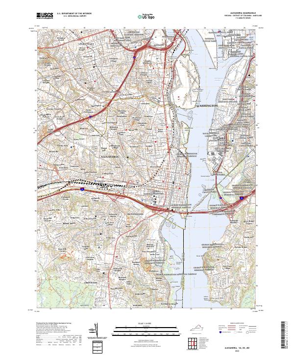 Alexandria, VA-DC-MD — USGS 7.5-minute topo (2022)