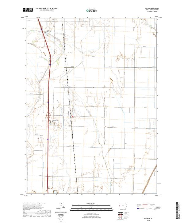 Blencoe, IA — USGS 7.5-minute topo (2022)