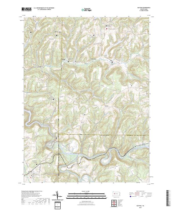 Dayton, PA — USGS 7.5-minute topo (2023)